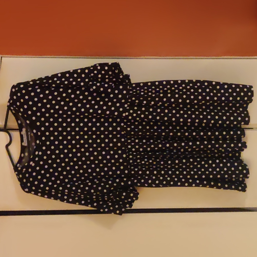 Velvet Torch Black Polkadot Dress, Large